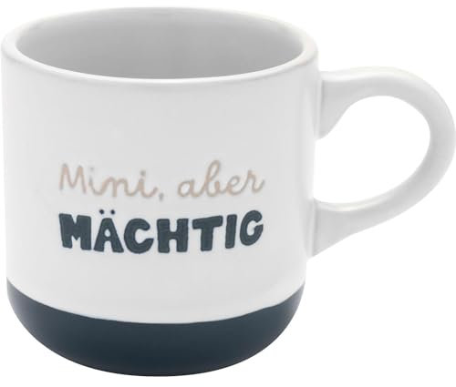 GRUSS & CO Espressotasse mit Gravur Mini, aber mächtig | Tasse aus Steinzeug, 10 cl, mit Geschenk-Banderole | Geschenk Freunde, Geburtstag | 73936