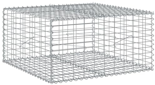 vidaXL Gabion Basket with Cover 100x100x50 cm Galvanised Iron