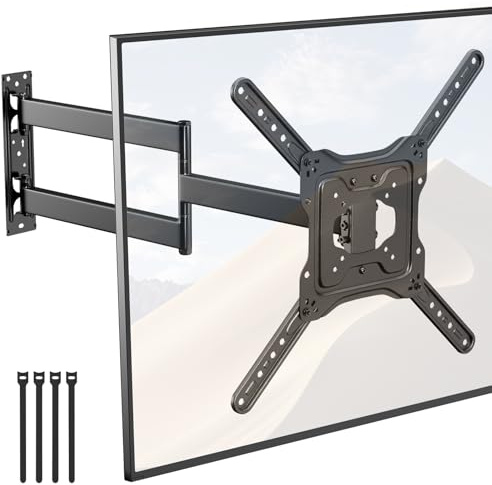 TV Wandhalterung mit 728 mm langem Schwenkarm, für 23–65 Zoll Fernseher, neigbar & drehbar, VESA 400x400, belastbar bis 35 kg, für LCD, LED, OLED