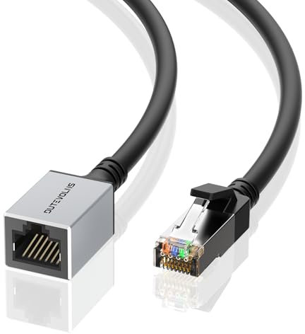 Dutevolns Cat 6 Ethernet Extension Cable 1M, Network Male to Female Connector Adapter, RJ45 Extender Cable,Gigabit LAN Lead for MC,PC,Router and Laptop