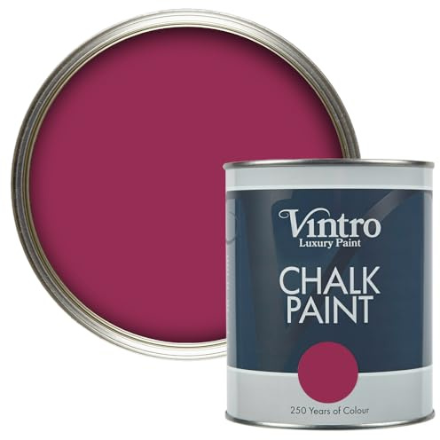 Vintro Paint - Chalk Paint for Furniture, Walls and Woodwork. Interior Use. Quick Dry. 1 Litre (Magenta - Rosy Raven)