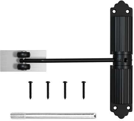 Ferme Porte Automatique,Ferme Porte Force De Fermeture Réglable,Groom Fermeture Porte Avec 6 Vis Et Tige De Réglage, Fermeture Porte Adapté Maison, Chambre, Bureau (Noir)
