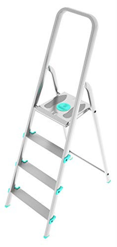 COLOMBO Scala Pieghevole in Alluminio 3/4/5/6/7/8 Gradini – Struttura Robusta con Piattaforma Antiscivolo, Gradini Senza Rivetti, Portata 150Kg – Conforme EN131 TÜV-GS – Made in Italy