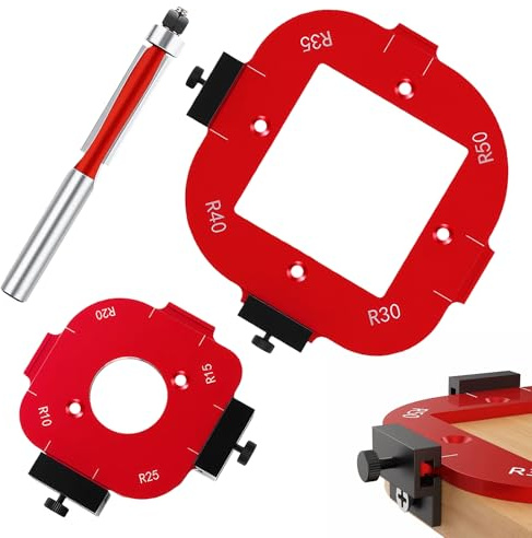 2 Stück Fräs Radius Schablone 4-in-1 Schablone Router Jig Vorlage R10 R15 R20 R25 Mit Fräser Oberfräse Zubehör Für Möbelbau & Heimwerker