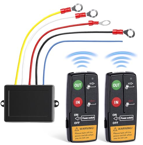 Treuil Electrique 12v, Kit Télécommande Treuil Sans Fil 12v / 24v, Portée 75 Ft, Contrôleur Universel Pour Treuil électrique 12v, Commande à Distance + Récepteur étanche Atv/Suv/Camion/4x4