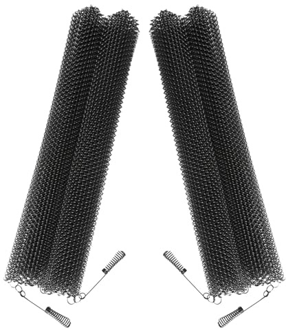 UKCOCO Lot de 2 Rideaux en Maille Métallique Pare-feu pour Cheminée 61x53,3 Cm, Écran de Protection du Foyer Résistant au Feu, Barrière de Sécurité Décorative pour Maison et Animaux