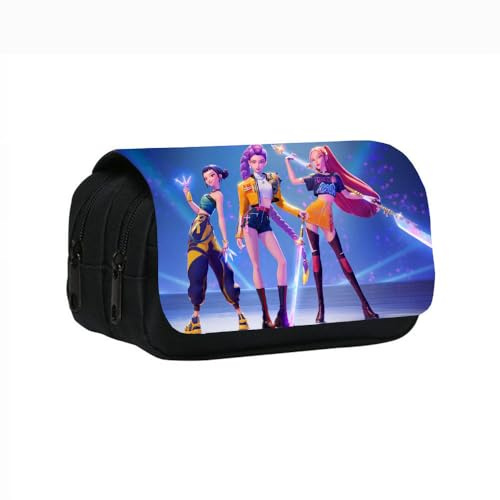 JPWPFAA Merchandising K-p-op Astuccio per ragazze e adolescenti, Astuccio con Cerniera di Grande Capacità E 3 scomparti per bambini, studenti, scuola, ufficio, contenitore per trucchi(D)