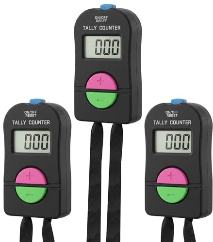 nilic 3-Piece Digital Counter Clicker, Hand Tally Counter | Portable Golf Shot Counters for Schools Stadiums Golf Courses Restaurants and Bars and Visitor Counting and Lap Counting