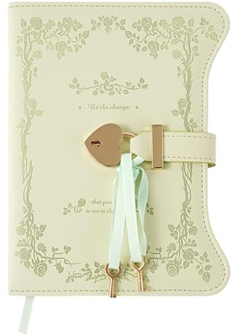 Journal rétro avec serrure PU cahier journal 360 pages porte-stylo ruban marque-page étudiants femmes hommes vieux mot de passe cahier
