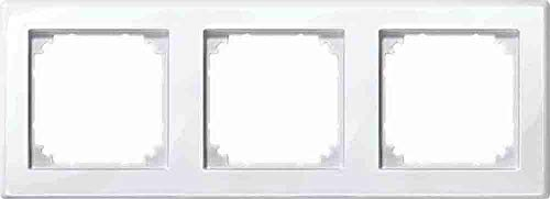 Schneider Electric Merten M-Smart-Rahmen für Steckdosen und Schalter, 3-fach, IP20, polarweiss glänzend, Artikelnummer 478319, 1 Stück
