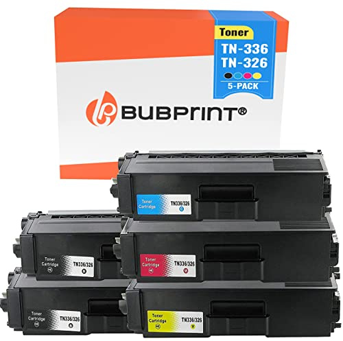Bubprint 5 Toner kompatibel als Ersatz für Brother TN-326 TN-326BK TN-326C TN-326M TN-326Y für DCP-L8400CDN DCP-L8450CDW HL-L8250CDN HL-L8350 HL-L8350CDW MFC-L8650CDW MFC-L8850CDW Set