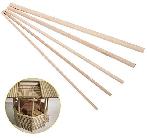 10pcs Long DIY Wooden Arts Craft Natural White birch Sticks Dowels Pole Rods Sweet Trees Wood Tool , 5 Sizes , for Sand Table model Scene Decoration Housing Model(4MM*30CM)