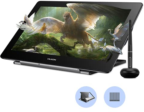 HUION Kamvas Pro 16 4K UHD Grafiktablett mit Display, Blendfreier Grafikmonitor mit Vollständig Laminiertem, Batterielosem Stift PW517, 15,6 Zoll HUION 4K Zeichentablett für Android, Windows, Mac