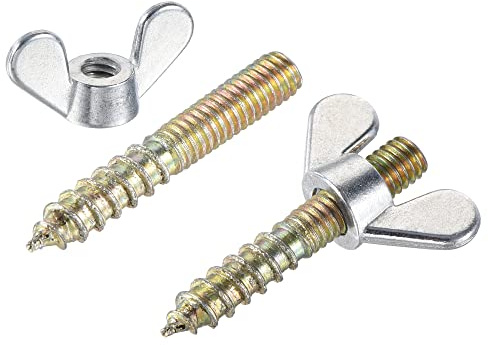 uxcell 20pcs M4x25mm Hanger Bolt, 10pcs M4 Wing Nuts for Furniture