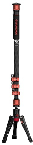 IFOOTAGE Cobra 3 C180F Kohlefaser-Einbeinstativ - 3-in-1 Teleskop-Video-Einbeinstativ für Spiegelreflexkameras und Camcorder (180cm)