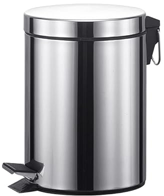 SWR Cubo de Basura con Pedal, Acero Inoxidable, Papelera Baño, Capacidad de 5L