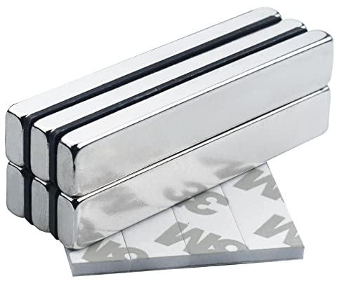Yizhet 6 Pezzi Magneti al Neodimio Extra Forti 60x10x5 mm Potente Magnete Rettangolare Adesivi per Lavagna Magnetica Armadio da Cucina