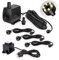 CLGarden Wasserspielpumpe SP3 mit 3X warmweißer LED Ring Beleuchtung Springbrunnenpumpe 1300 l/H