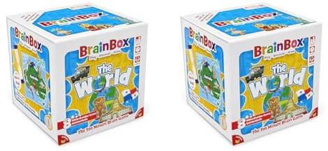 BrainBox The World | Fun & Educational Card Game | Ages 8+ | 1+ Players | 10 Minutes Play Time (Pack of 2)