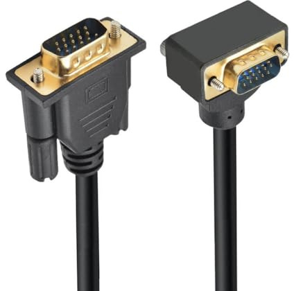 CY Cavo ad angolo di 90 gradi verso l'alto VGA RGB maschio a dritto maschio estensione 3COAX+6C per monitor proiettore computer