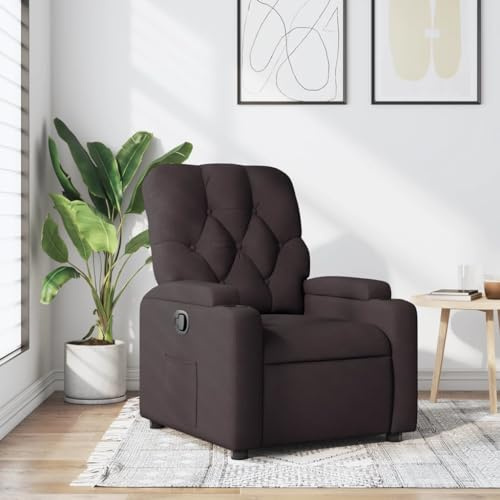 Gecheer Poltrona,Relax,Reclinabile,da TV,in Tessuto,Marrone Scuro,con Poggiapiedi,74x86,5x93,5 cm,Poltrona da TV,Poltrona Relax,Comoda,Poltrona Reclinabile,Poltrona in Tessuto,Poltrona con Poggiapiedi