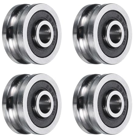 QUARKZMAN 4 st Sg66 styrlager U-spår 6x22x10mm rullhjul U-spårning (Gcr15) kromstållager, Abec3
