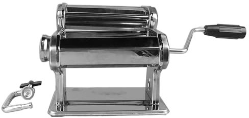 Machine à Pâtes, Rouleau de Pâte à Pizza, Rouleau de Pâte à Manivelle en Acier Inoxydable avec 7 Réglages d'épaisseur, Rouleau de Pâte de 0,5 à 2,5 Mm pour la Cuisine à Domicile
