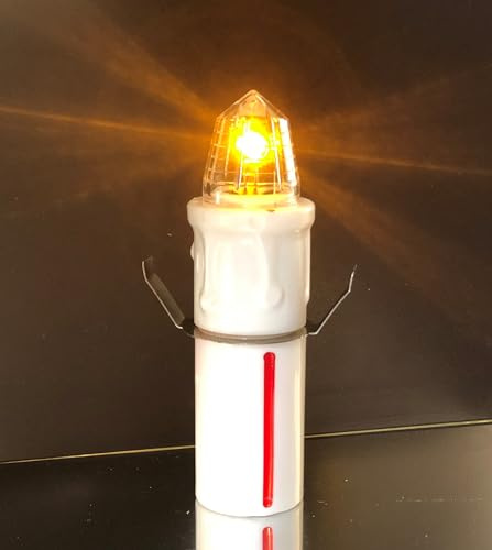 Generico LUCE GIALLO FISSA - Lumino Elettronico Votivo per Cimitero - Extradurata Batteria | Candele LED a Batteria | Piccolo per Ossario, Durata 5 Mesi