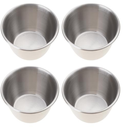 Förpackning med 4 drickkoppar rostfritt stål barnkoppar robusta metall dricksglas för camping och daglig användning