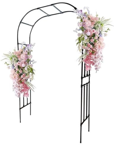 Arche De Jardin Arceau À Rosiers pour Plantes Grimpantes Et Roses, Arche Métal Jardin Support d'arc De Mariage, pour Cérémonie De Mariage, Fête d'anniversaire(W 120 x H 240 cm)