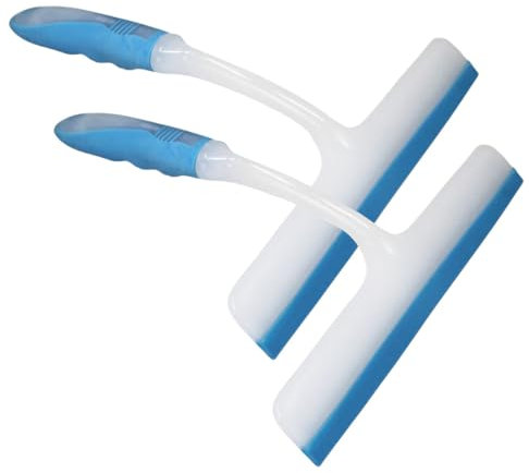 Best House | Window Squeegee Glass Cleaning Wiper | Pack of 2 | Blue White | Easy Grip Handle | Multipurpose Glass Shower Squeegee Window Cleaner | for Washing Cars, Glass, Bathroom, Kitchen & Tiles