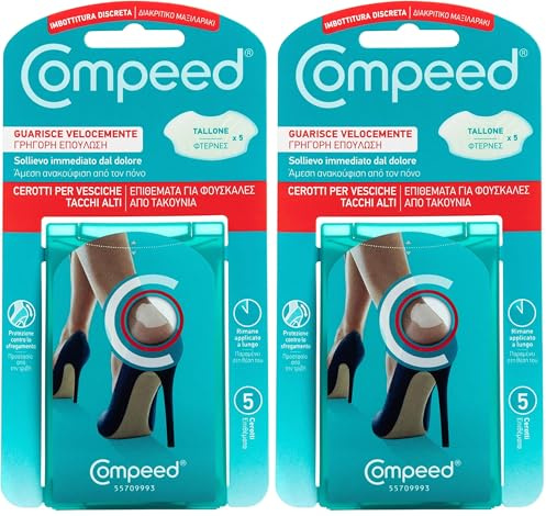 COMPEED Cerotti per vesciche, a lunga durata e guarigione veloce - Ideali per Tacchi Alti, 5 Cerotti (Confezione da 2)
