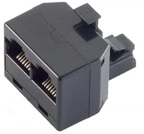 1aTTack.de 1 x – RJ45 kontakt till 2 x RJ45 koppling adapter guldpläterade kontakter ABS hölje oskärmad
