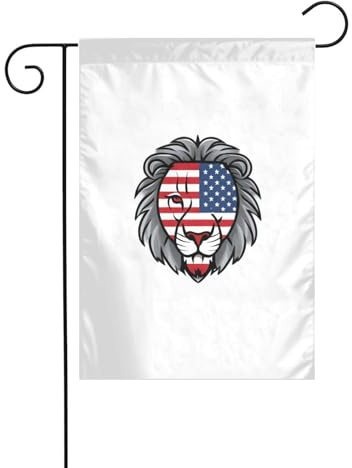 WHJSHOP Banderas de jardín con estampado de león de bandera nacional, 30,5 x 45,7 cm, para decoración de patio, con poste de 3 cm de ancho (solo bandera, no incluye mástil)
