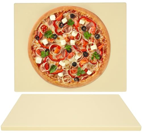G GOOD GAIN - Pietra rotonda per pizza per forno e barbecue, 38,1 cm, grande pietra da forno in cordierite beige per crosta croccante, pane, torta, durevole e resistente al calore