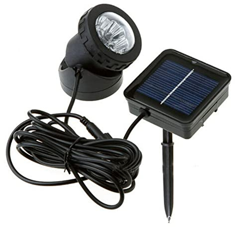Solar Pond Lights, Underwater Pond Light Waterproof Submersible Lamps Projector Light 6LED Spotlight Fish Tank Lights for Garden Pathway Yard Porch Walkway Pool Patio(Color:Warm White)