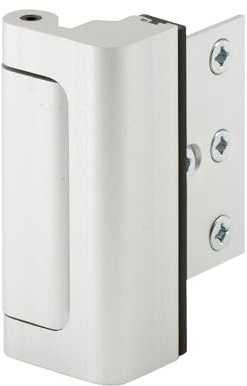 Prime-Line U 10827 Door Reinforcement Lock – Add Extra, High Security to your Home and Prevent Unauthorized Entry – 3 In. Stop, Aluminum Construction, Satin Nickel (Single Pack)