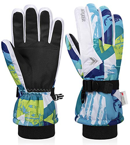 coskefy Handschuhe Kinder Winter Skihandschuhe Junge Mädchen Wasserdicht Fleece Fahrradhandschuhe Kinder Sport Winddicht 3-15 Jahre Laufhandschuhe für Klttern Snowboard Skifahren Radfahren Wandern