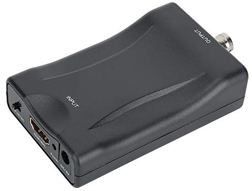 Tosuny Convertidor de Video HDMI a BNC Negro, Convertidor de Video HDMI a BNC para Pantalla de TV, Compatible con Sistemas PAL/NTSC para Grabadora de DVD, para Señal de Audio Estéreo de 3.5 mm