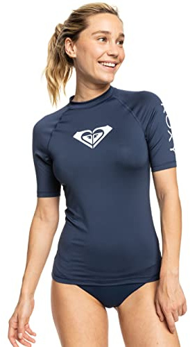 ROXY Dam helt hjärtad kortärmad rashguard rash guard skjorta, humör indigo 22, X-Small