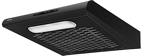 MPM -51-PX-72 Hotte aspirante basse meuble cuisine 50 cm Extracteur de fumée encastré 175 m3 Évacuation extérieure et recirculation, filtre à charbon en option, 3 vitesses, LED, noir
