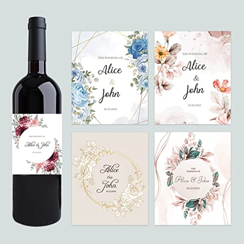 Etichette adesive personalizzate per bottiglie di vino, regalo di fidanzamento, matrimonio, festa di apprezzamento, festa di apprezzamento (20 pezzi, 8,5 x 10 cm)