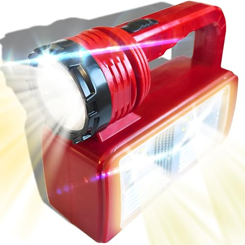 Retoo Lanterne Camping de poche rechargeable pour extérieur, lampe de camping, lampe torche pour randonnée, pêche, camping, promenades pour chien, urgence, lampe de travail rouge