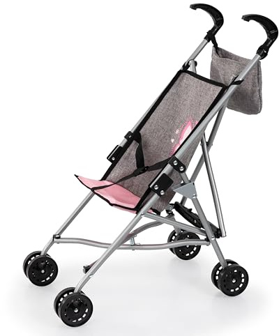 Bayer Design 30533AF Silla de Paseo para muñecas con Bolsa, Plegable, cinturón de Seguridad Integrado, Ruedas Dobles