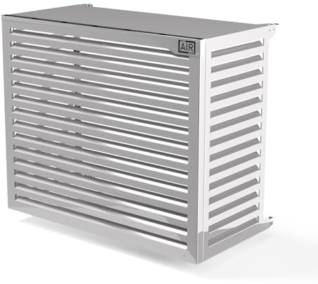 Box Air Klima Big Blade XXL Bianco – Copri Condizionatore Esterno in Alluminio Composito e Telaio INOX 316, Installazione a Parete, 135×112×68 cm – Protezione Pompe di Calore