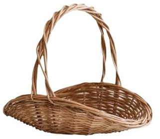 Weidenkorb mit Griff Picknickorb Oval Naturbrauner Geschenk und Aufbewahrungskorb Tragbar Flechtkorb Robust für Ostern, Picknick, Obst & Home Deko (30x25cm)