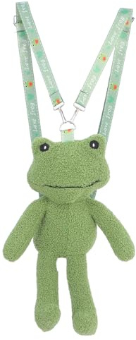 UKCOCO Mochila de Peluche Forma de Rana Verde, Correas Ajustables, Diseño Atractivo y Funcional para Uso Diario Casual o Viajes Varios estilos