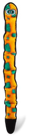 Outward Hound Durablez X-Large Snake Stuffing-Free Squeaky Plush Dog Toy for Puppies & Dogs - Interactive, Soft Yet Tough, No Mess, Jumbo Squeaker, Long-Lasting Play, 40 inch, Orange
