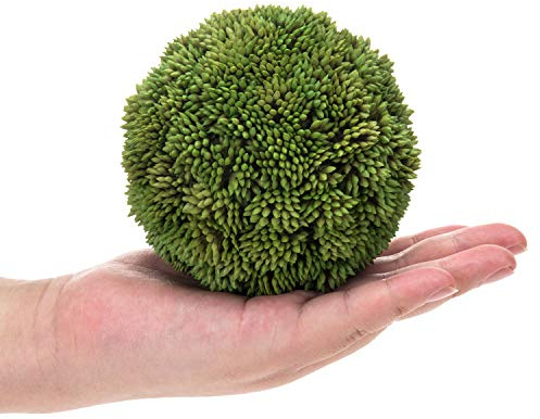 MyGift 4 Inch Decorative Boxwood Balls Topiary, Lifelike Artificial Foliage Greenery Faux Bowl Fillers, Set of 2