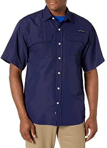 Staghorn Realtree Short Sleeve Button Down Fishing Shirt, Evening Blue, M